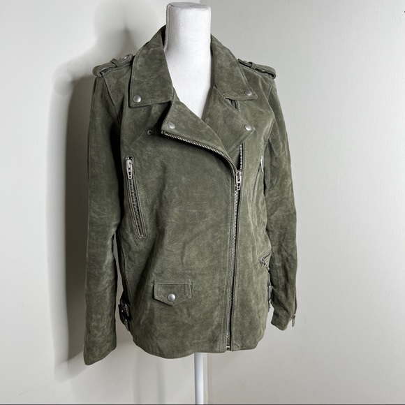 BLANK NYC Green Suede Leather Moto Jacket Size M - Picture 4 of 15